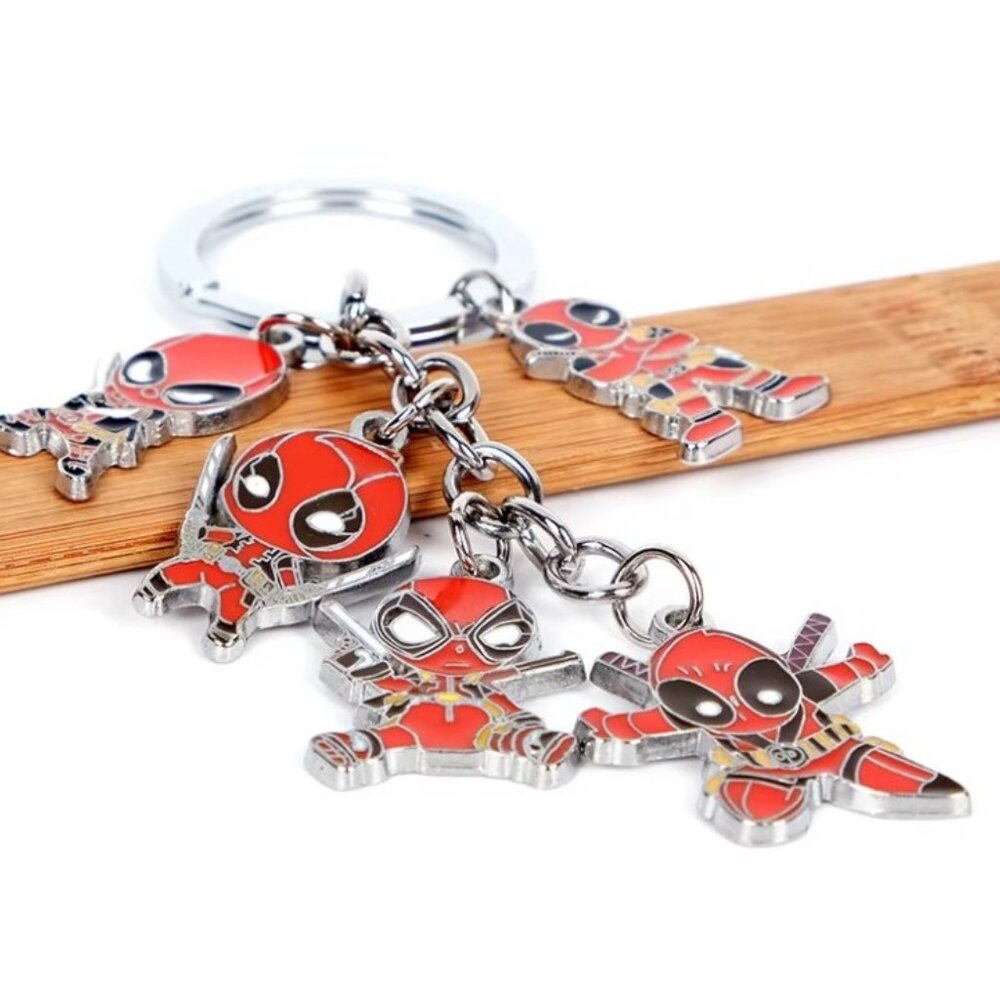 Deadpool Multi Charm Metal Keychain Figure Accessory - Picture 3 of 3